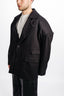 BROAD SHOULDER TAILORED BALZER IN WORSTED WOOL
