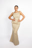 DRAPED HIP-BOUND GOWN IN COTTON