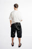 OVERSIZED DROPPED-CROTCH SHORTS IN CALF HAIR