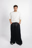 LOW-WAISTED WIDE TROUSERS IN WORSTED WOOL