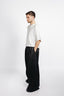 LOW-WAISTED WIDE TROUSERS IN WORSTED WOOL