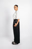 LOW-WAISTED WIDE TROUSERS IN WORSTED WOOL