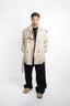 ANGULAR BUTTONED COLLAR TRENCH IN COTTON TWILL