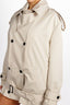 ANGULAR BUTTONED COLLAR TRENCH IN COTTON TWILL