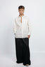 OVAL-FLATTENED SIDE FORMAL SHIRT IN WHITE COTTON POPLIN