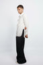 OVAL-FLATTENED SIDE FORMAL SHIRT IN WHITE COTTON POPLIN