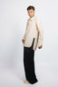 OVAL-FLATTENED SIDE FORMAL SHIRT IN COTTON POPLIN
