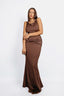 DRAPED HIP-BOUND GOWN IN COTTON