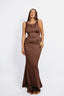 DRAPED HIP-BOUND GOWN IN COTTON