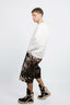 OVERSIZED DROPPED-CROTCH SHORTS IN CALF HAIR