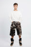 OVERSIZED DROPPED-CROTCH SHORTS IN CALF HAIR