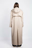 WOMEN'S MODULAR LONG TRENCH WITH DETACHABLE HOOD IN BEIGE COTTON