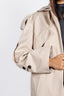 WOMEN'S MODULAR LONG TRENCH WITH DETACHABLE HOOD IN BEIGE COTTON